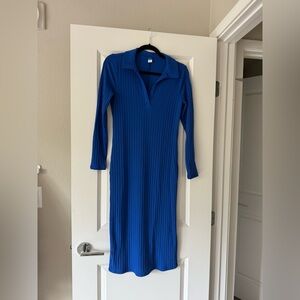 Donated: Elegant Blue Ribbed Dress - donating 5/7